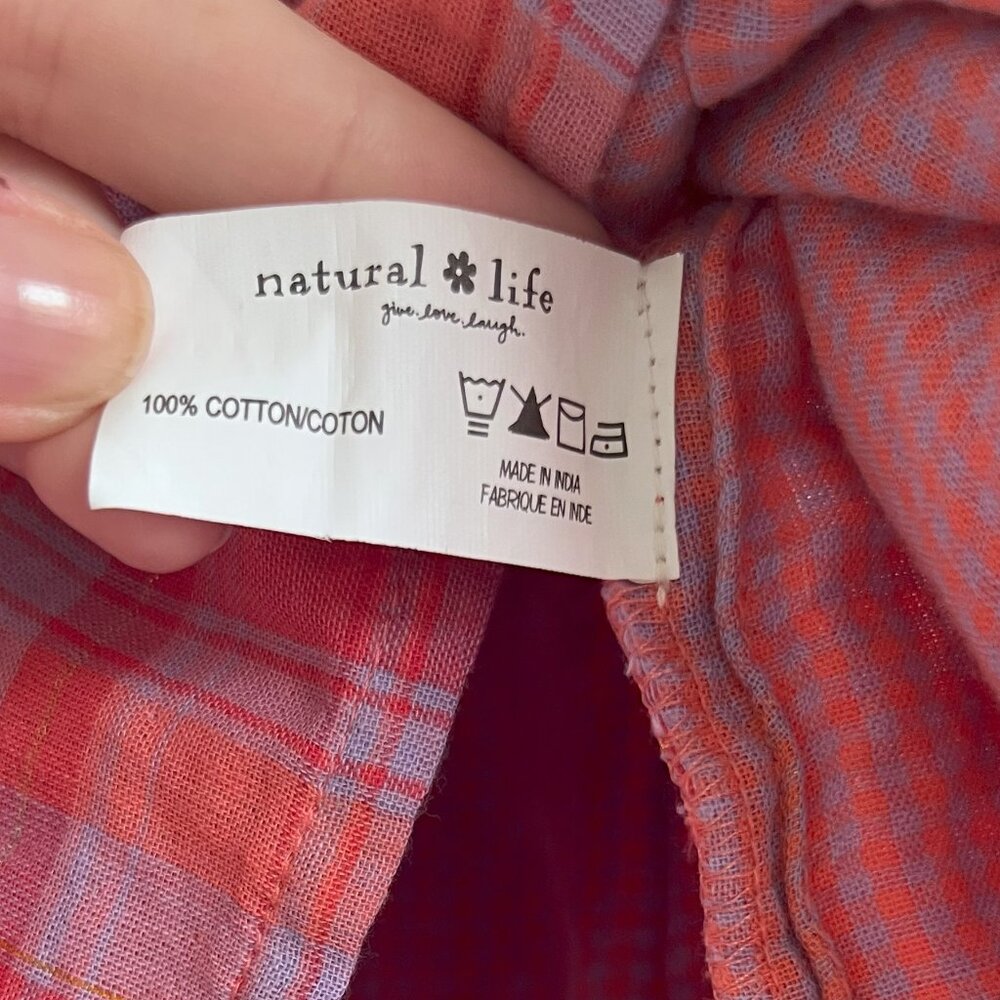 Natural Life Montana Cotton Top Pink Lavender Plaid Size Small NWOT - Picture 6 of 7